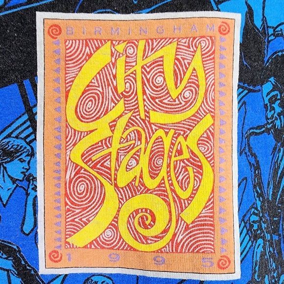 City Stages Jazz 1995 Single‎ Stitch USA Vintage Shirt Light Gray Music Size XL - Picture 5 of 6